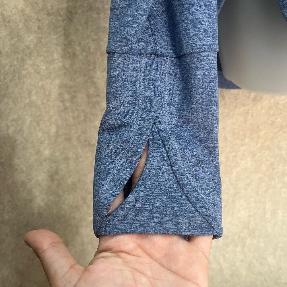 Athleta Heathered Blue Athletic Hooded Long Sleeve Top‎ Size Small - Picture 4 of 8
